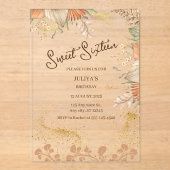 Invitations En Acrylique Bohème style doux 16 Anniversaire (Recto)