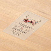 Invitations En Acrylique Boho Antlers Terracotta Floral Wedding (Poser)