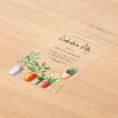 Invitations En Acrylique Boho Aquarelle Poted Houseplants Graduation (Poser)
