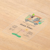 Invitations En Acrylique Boho Baby Elephant & Monkey Golf Baby shower (Poser)