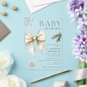 Invitations En Acrylique Boho Baby it's cold outside coquette bow shower (Insitu (Mariage))