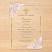 Invitations En Acrylique Boho Baptism espagnol (Recto)