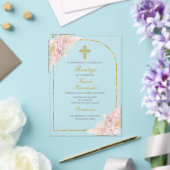 Invitations En Acrylique Boho Baptism espagnol (Insitu (Mariage))