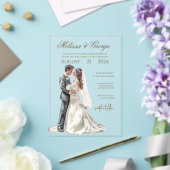Invitations En Acrylique Boho beige with bride Wedding (Insitu (Mariage))