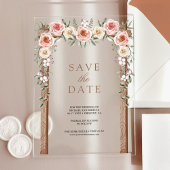 Invitations En Acrylique Boho Bois Floral Canopy Mariage Enregistrer la dat