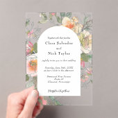 Invitations En Acrylique Boho Botanical Artist Sketch Garden Wedding (In situ (ordinateur de poche))