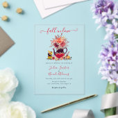 Invitations En Acrylique Boho Bourgogne Rose Pampas Lemon Tea Mariage (Insitu (Mariage))