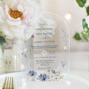 Invitations En Acrylique Boho Chic Beach Destination Hampton Mariage Arch