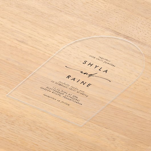 Invitations En Acrylique Boho Chic Moderne Décontracté clair Mariage acryli (Poser)