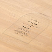 Invitations En Acrylique Boho Chic Moderne Mariage Casual Clair Acrylique (Poser)