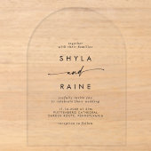 Invitations En Acrylique Boho Chic Moderne Mariage Casual Clair Acrylique (Recto)