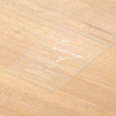 Invitations En Acrylique Boho Chic Moderne Simple Blanc Clair Mariage (Poser)