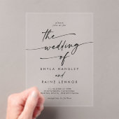 Invitations En Acrylique Boho Chic Moderne Simple Clair Mariage Acrylique (In situ (ordinateur de poche))