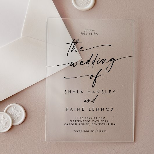 Invitations En Acrylique Boho Chic Moderne Simple Clair Mariage Acrylique