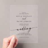 Invitations En Acrylique Boho Chic Simple Rustique Clair Mariage Acrylique (In situ (ordinateur de poche))