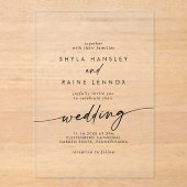 Invitations En Acrylique Boho Chic Simple Rustique Clair Mariage Acrylique (Recto)