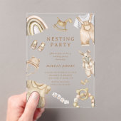 Invitations En Acrylique Boho Cloches Nursery Nesting Party (In situ (ordinateur de poche))