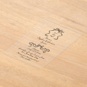 Invitations En Acrylique Boho Doodle manuscrit rétro Mariage noir (Poser)