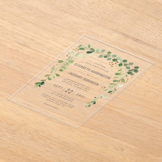 Invitations En Acrylique Boho Eucalyptus Arch Mariage (Poser)