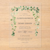 Invitations En Acrylique Boho Eucalyptus Arch Mariage (Recto)