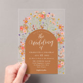 Invitations En Acrylique Boho Fall Rustic Floral Mariage (In situ (ordinateur de poche))