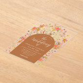 Invitations En Acrylique Boho Fall Rustic Floral Mariage (Poser)