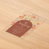 Invitations En Acrylique Boho Fall Rustique Floral Terracotta Mariage (Poser)