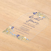 Invitations En Acrylique Boho Fleur sauvage Elegant Fête des mariées (Poser)