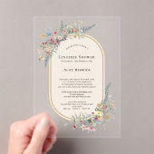 Invitations En Acrylique Boho Fleur sauvage Fern Beige Lingerie Douche (In situ (ordinateur de poche))
