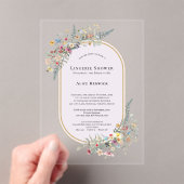 Invitations En Acrylique Boho Fleur sauvage Fern Lavender Lingerie Douche (In situ (ordinateur de poche))
