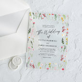 Invitations En Acrylique Boho Fleur sauvage Floral Mariage