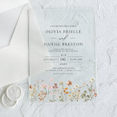 Invitations En Acrylique Boho Fleur sauvage Garden Wedding