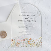 Invitations En Acrylique Boho Fleur sauvage Garden Wedding
