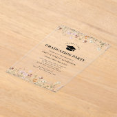 Invitations En Acrylique Boho Fleur sauvage Graduation Party Boho Bloom (Poser)