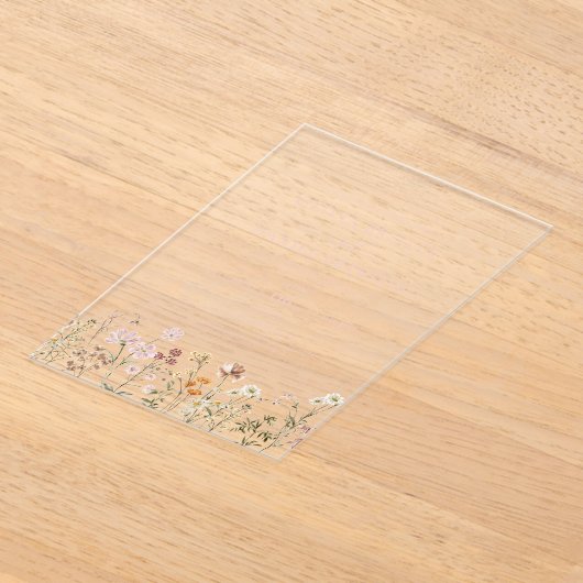 Invitations En Acrylique Boho Fleur sauvage Jardin rose Mariage (Poser)