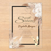 Invitations En Acrylique Boho Fleurs Pampas Grass Bois doux 16 (Recto)
