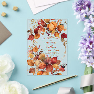 Invitations En Acrylique Boho Floral Citrouille Mariage Scrip