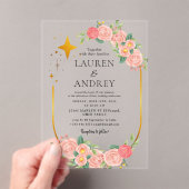 Invitations En Acrylique Boho Floral  Wedding  (In situ (ordinateur de poche))