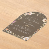 Invitations En Acrylique Boho Flower Baby Shower (Poser)