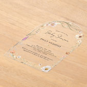 Invitations En Acrylique Boho Flower Baby Shower Acrylic (Poser)