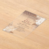 Invitations En Acrylique Boho Flowers, String Lights Parties scintillant 50 (Poser)