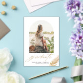 Invitations En Acrylique Boho Gold Parties scintillant Feather White Photo (Insitu (Mariage))