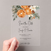 Invitations En Acrylique Boho Greenery d'hiver oranges séchées Save the dat (In situ (ordinateur de poche))
