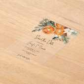 Invitations En Acrylique Boho Greenery d'hiver oranges séchées Save the dat (Poser)