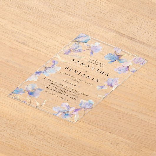 Invitations En Acrylique Boho Iris Mariage (Poser)