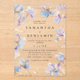 Invitations En Acrylique Boho Iris Mariage