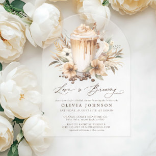 Invitations En Acrylique Boho Love is Brewing Enterrement de Vie de Jeune F