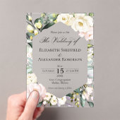 Invitations En Acrylique Boho Mariage de cadre fleuri (In situ (ordinateur de poche))
