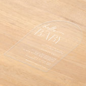 Invitations En Acrylique Boho minimal, Bonjour bébé, Baby shower moderne (Poser)