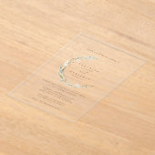 Invitations En Acrylique Boho Minimum Muted Blue & Dried Grass Wedding (Poser)